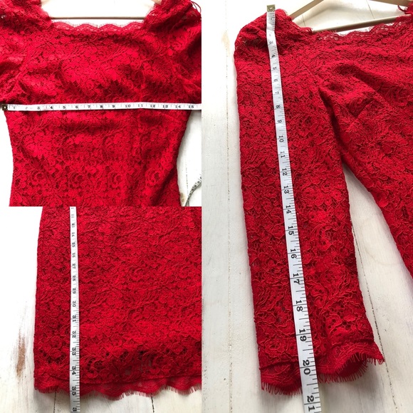 Adrianna Papell red lace sheath dress size 4 EUC - Picture 3 of 4